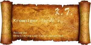 Krompiger Teréz névjegykártya